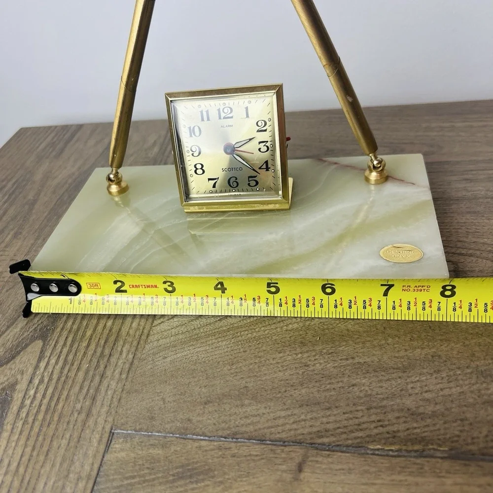 VINTAGE Office SCOTTCO PEN SET Onyx Desk Alarm EQUITY Clock